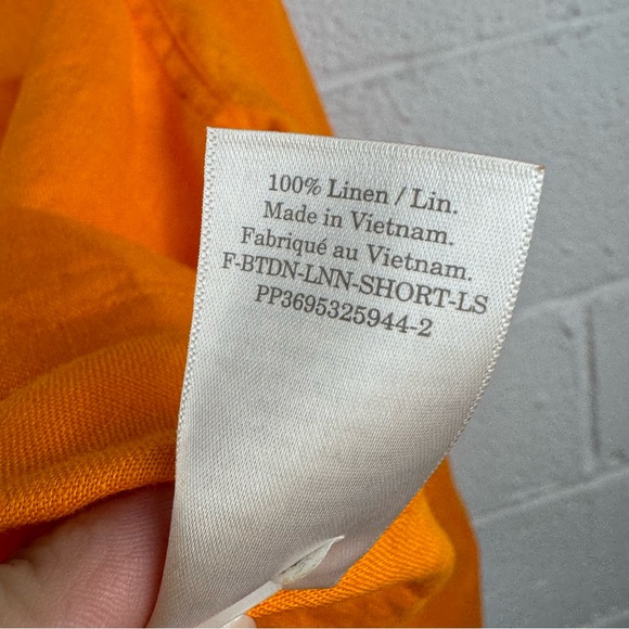 Everlane Linen Way Short Boxy Cropped Button Down Shirt In Turmeric Size S - Picture 4 of 7